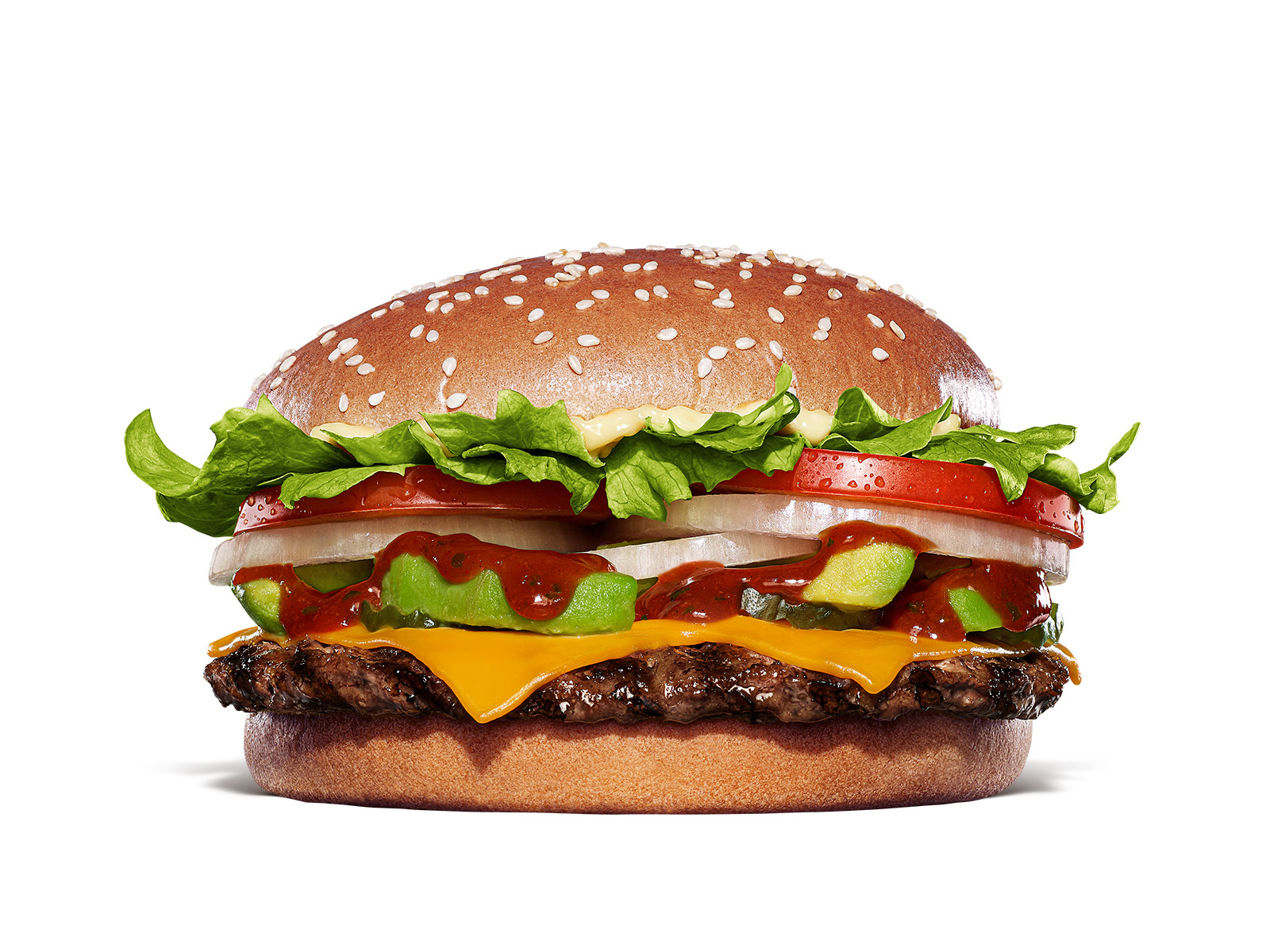 「チーズスパイシーサルサ アボカドワッパー」（単品 1040円/セット 1340円）