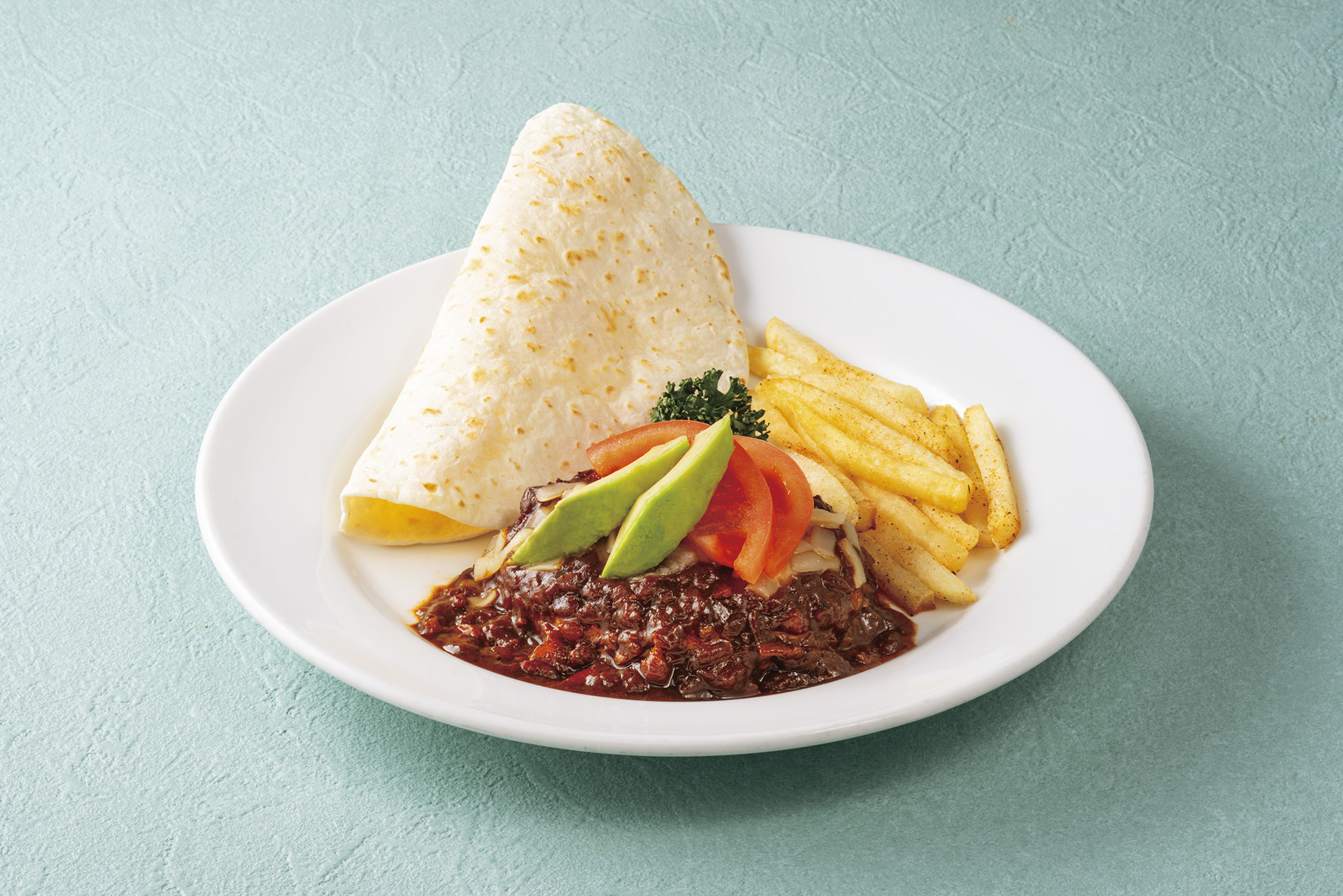 ［メキシコ］「タコス仕立てのメキシカンハンバーグ」（1419円）