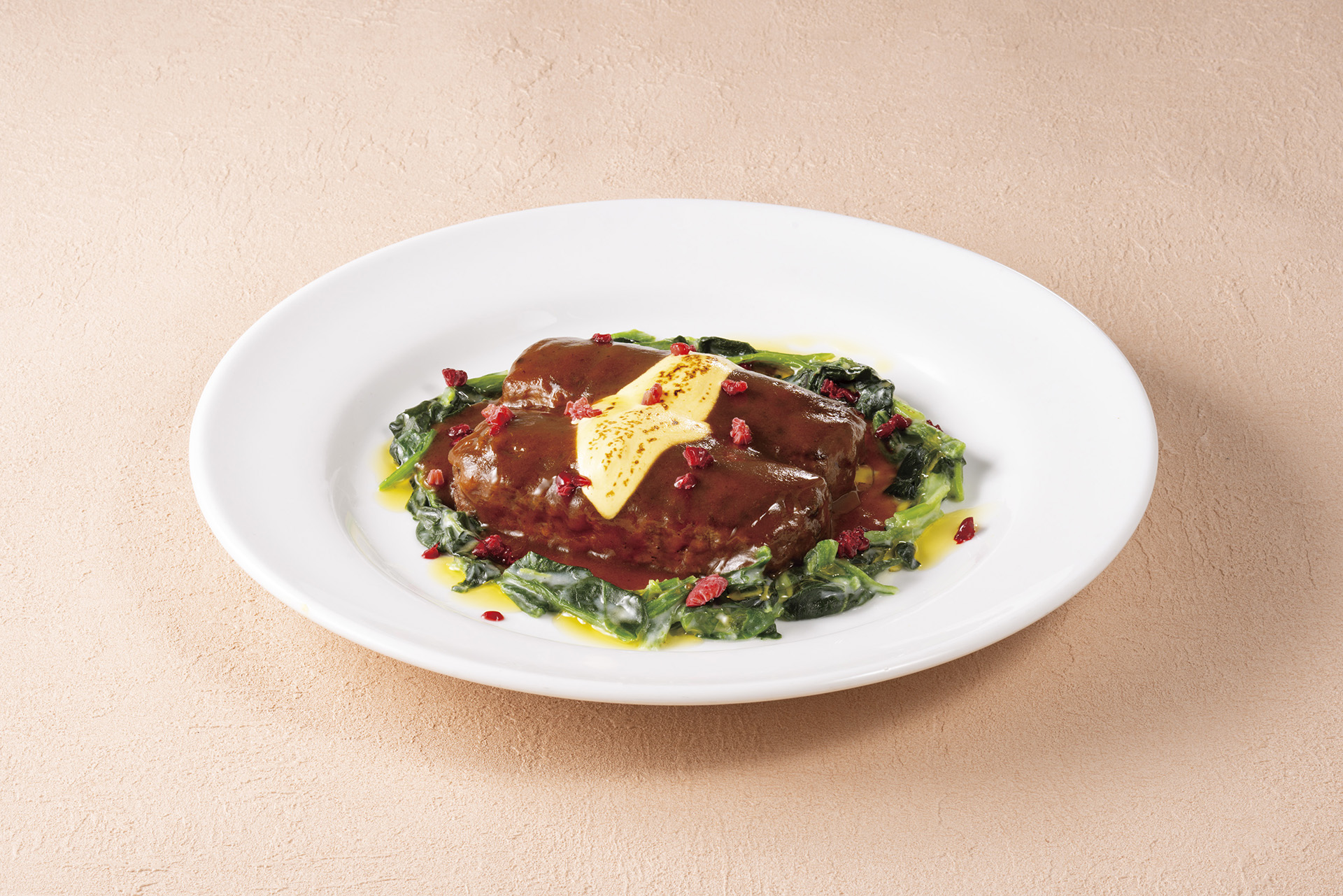 ［フランス］「デミグラス＆オランデーズの BEEFハンバーグ～シャルルマーニュ風」（1639円）