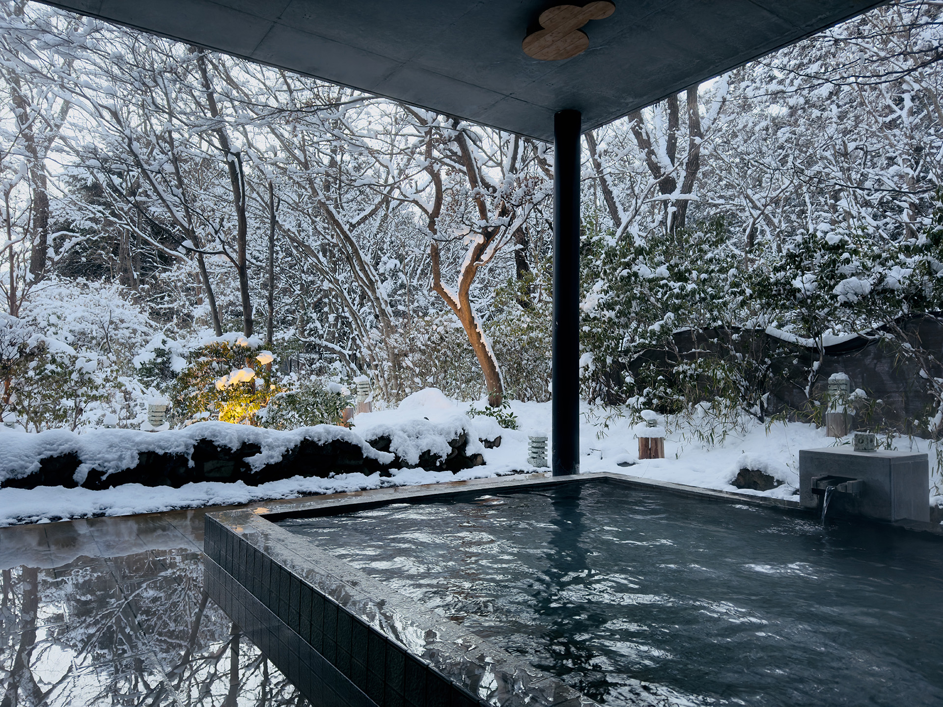 雪景色の大浴場