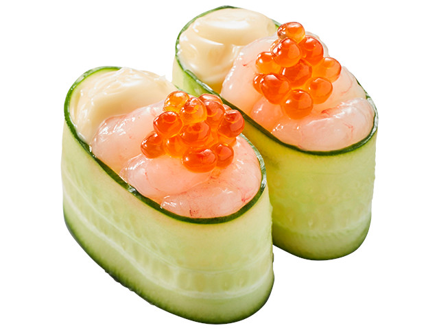 「いくら甘えびマヨ かっぱ軍艦」（二貫290円～）