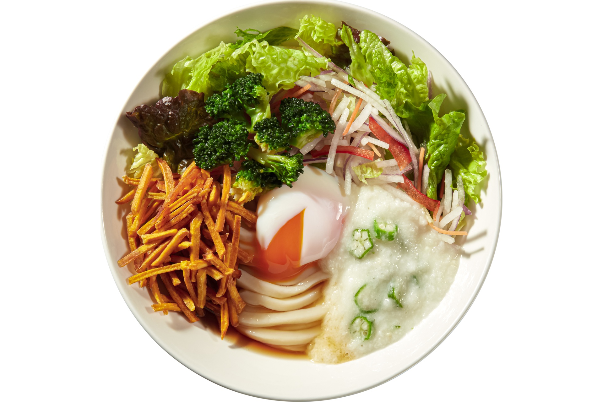 ＜チェリートン学園の食堂風＞玉とろサラダうどん（冷/小）