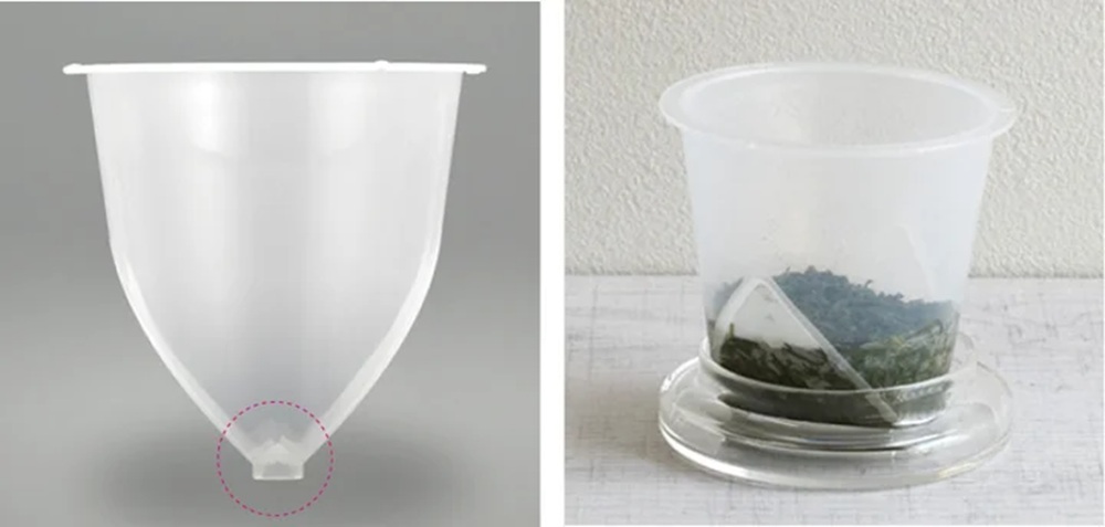 自立するストレーナー、フタは裏返して茶こし置きにも