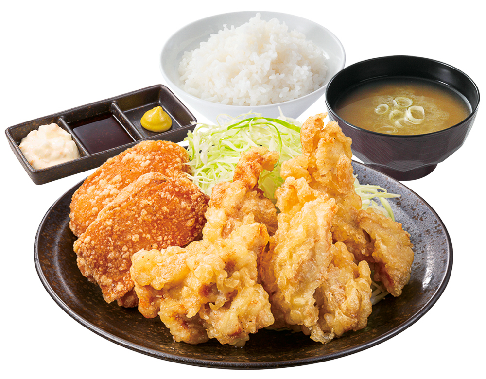 からやま「とり天合盛り定食」