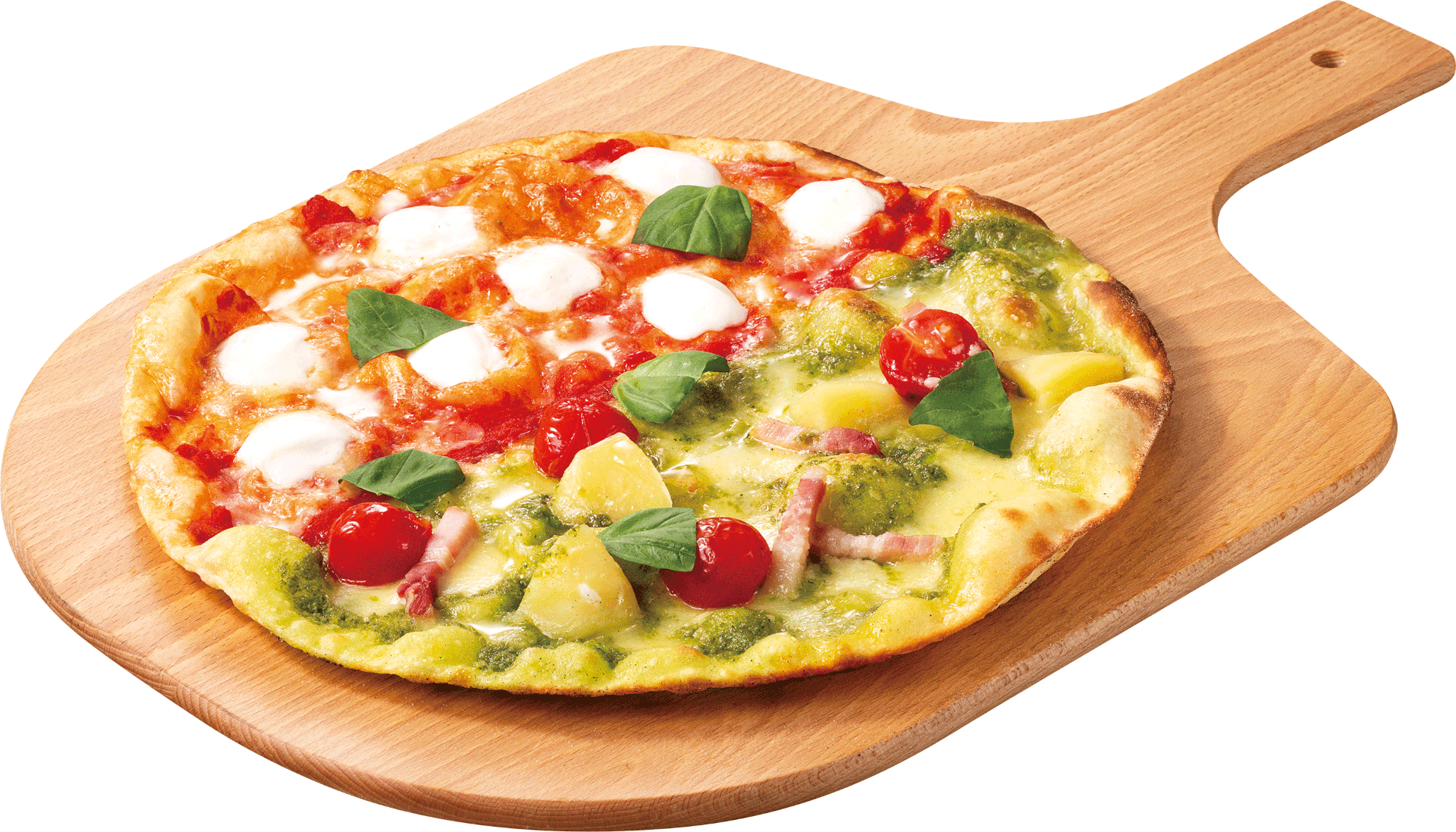 ピッツァ・ハーフ＆ハーフ プレミアムマルゲリータ＆ジェノベーゼ