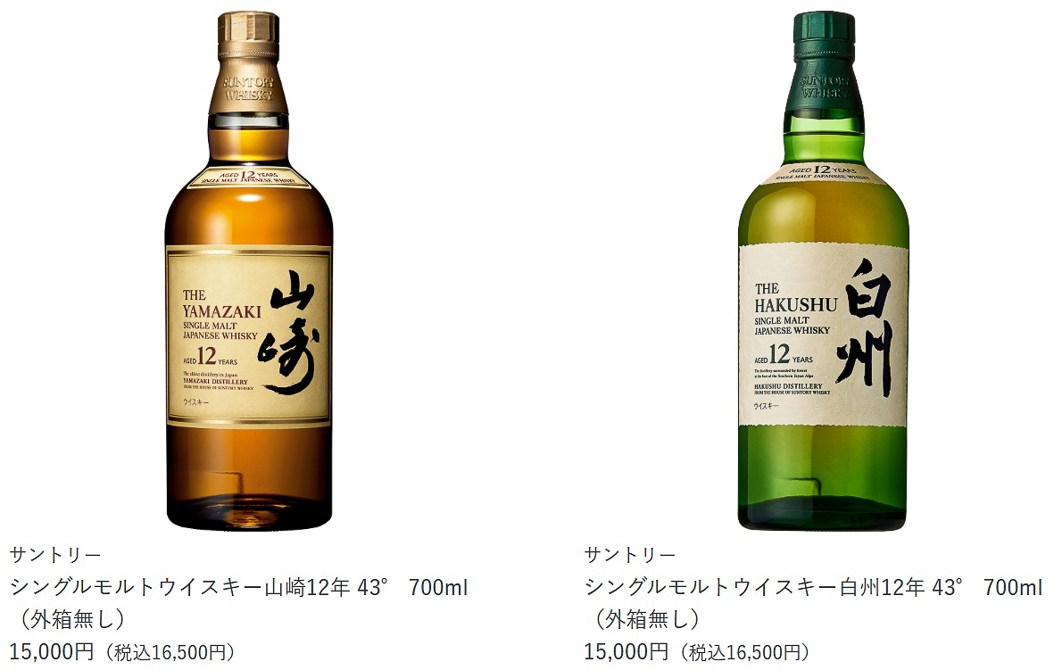 抽選販売の対象となるウイスキー（2/3）