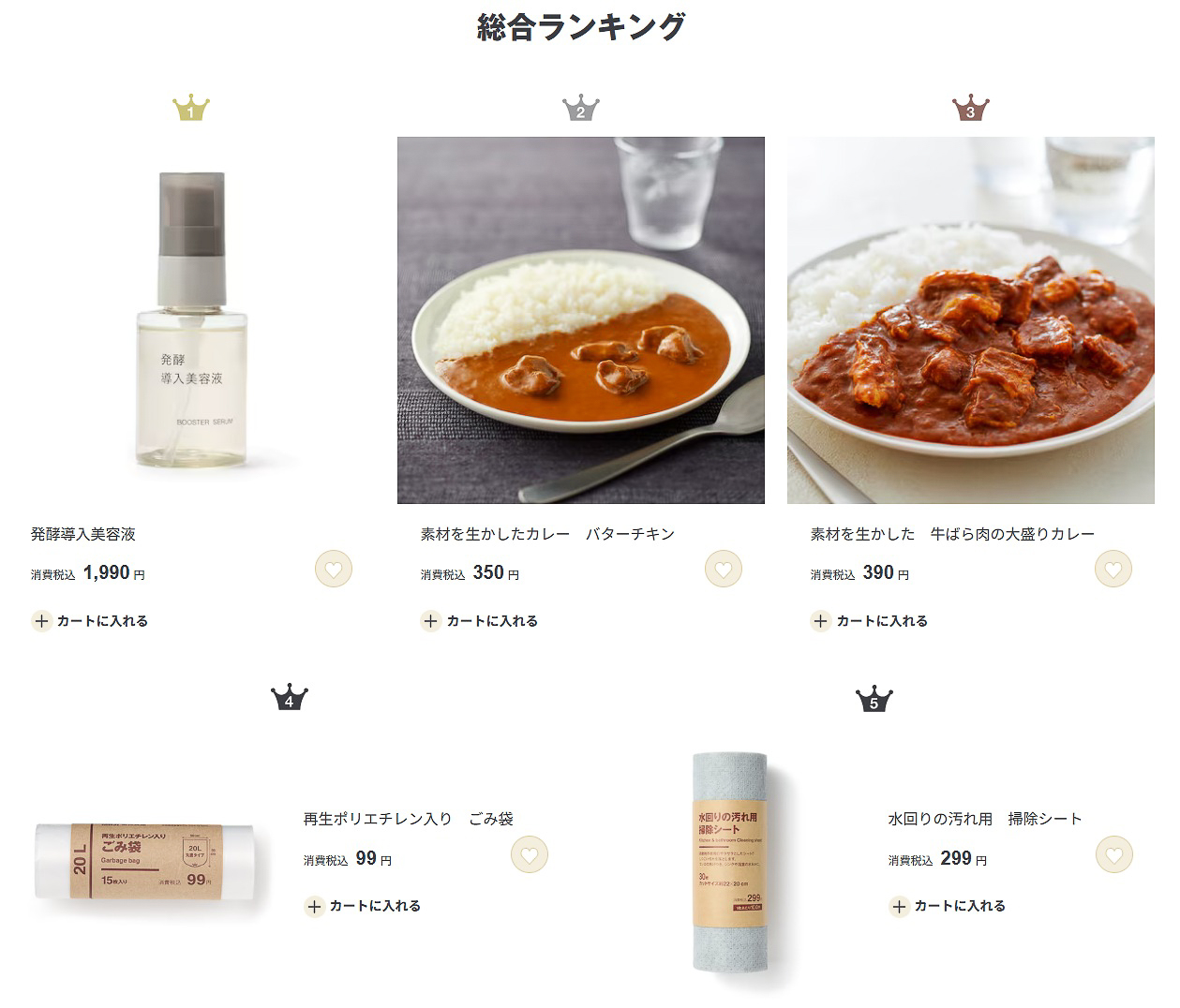 2025年春の「無印良品週間」での売れ筋商品