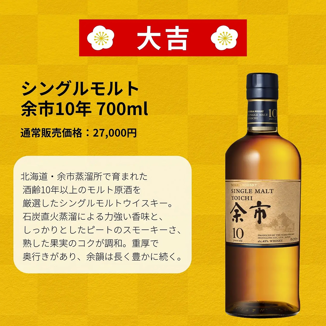 タチバナE酒販「春の黄金みくじ」のラインアップ