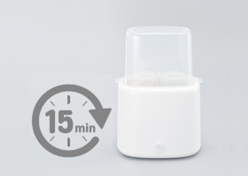 除菌時間は約15分。完了するとスイッチは自動でオフに