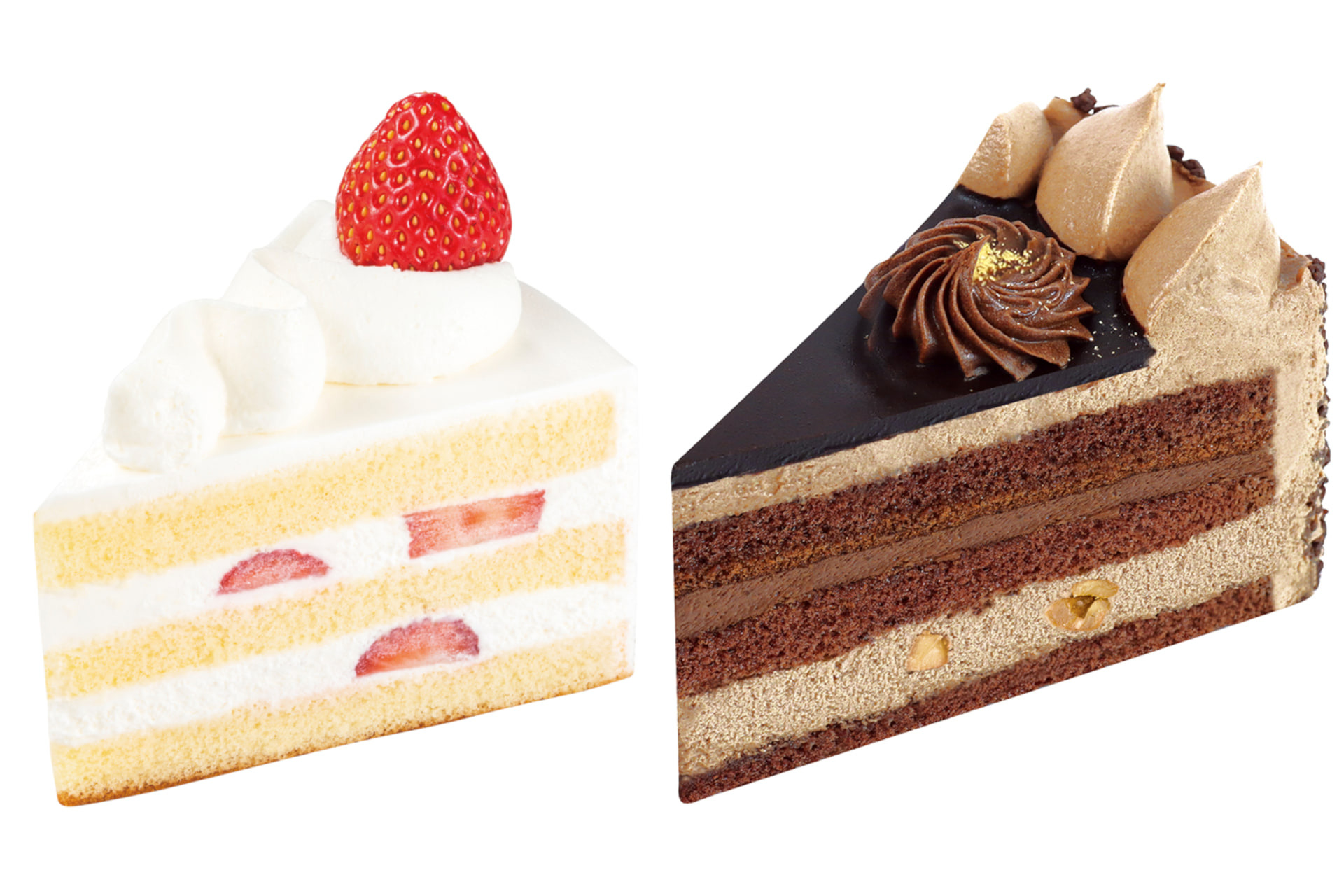 不二家の「プレミアムショートケーキ」「プレミアムチョコ生ケーキ」