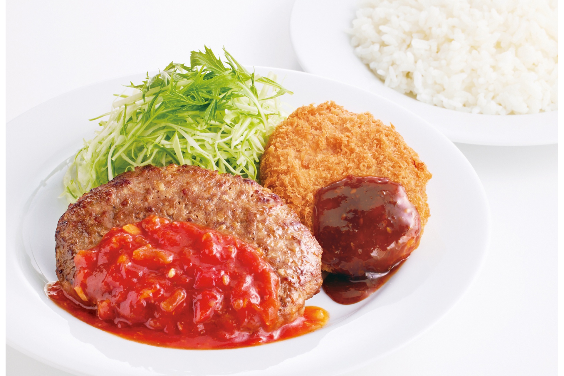 【火曜日】ハンバーグ＆ポテトコロッケ