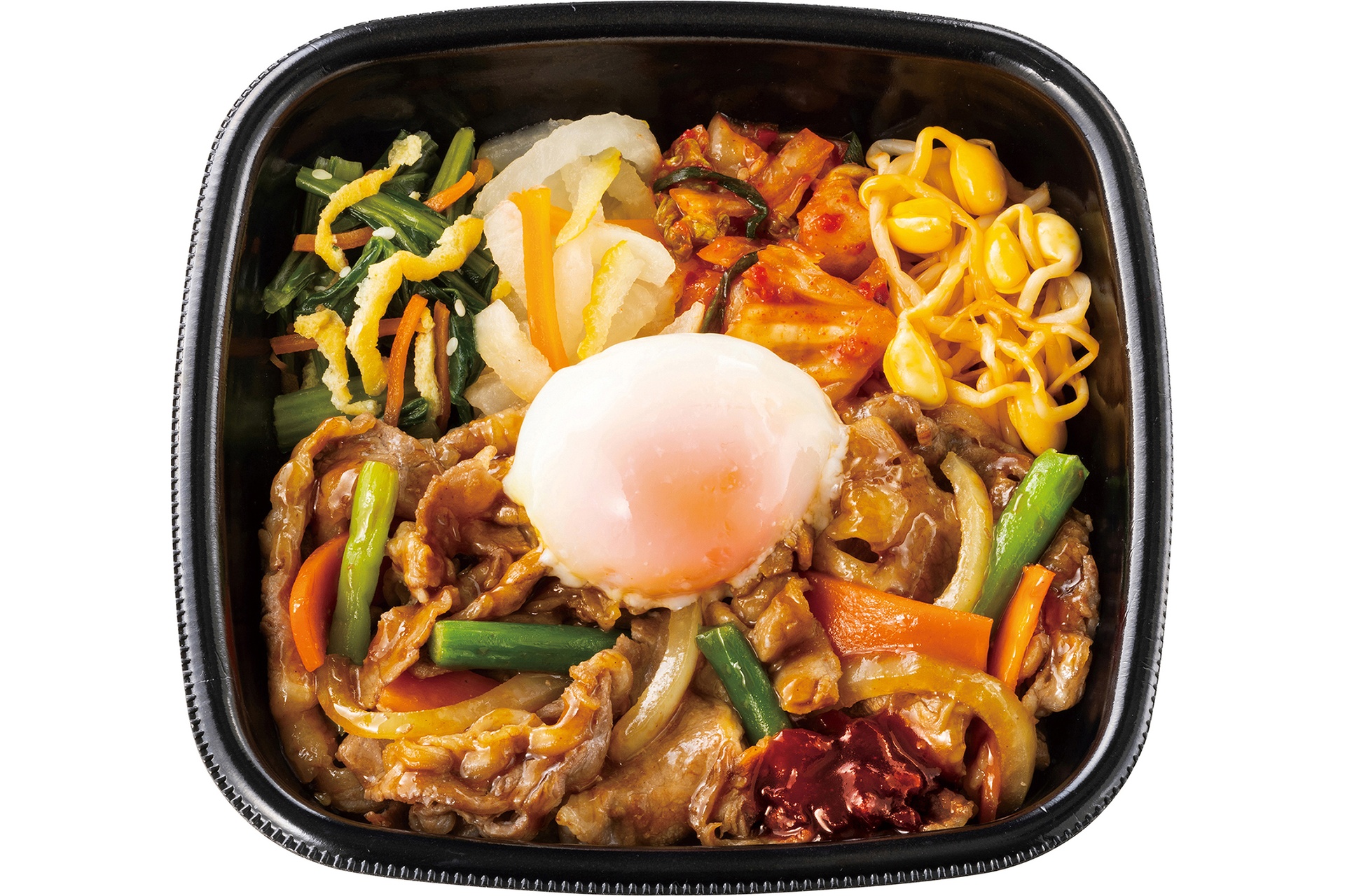 まぜて旨辛！温玉付き肉増し焼肉ビビンバ