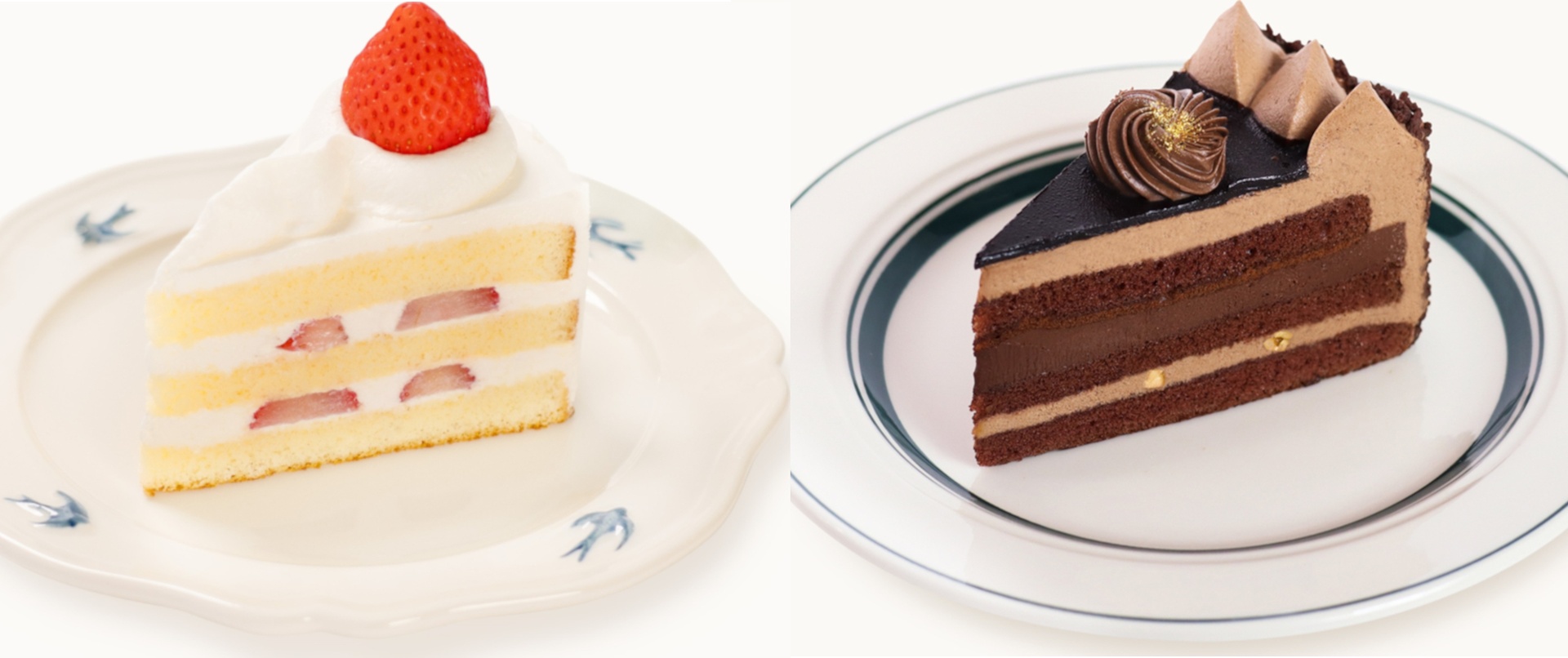 不二家の「プレミアムショートケーキ」「プレミアムチョコ生ケーキ」