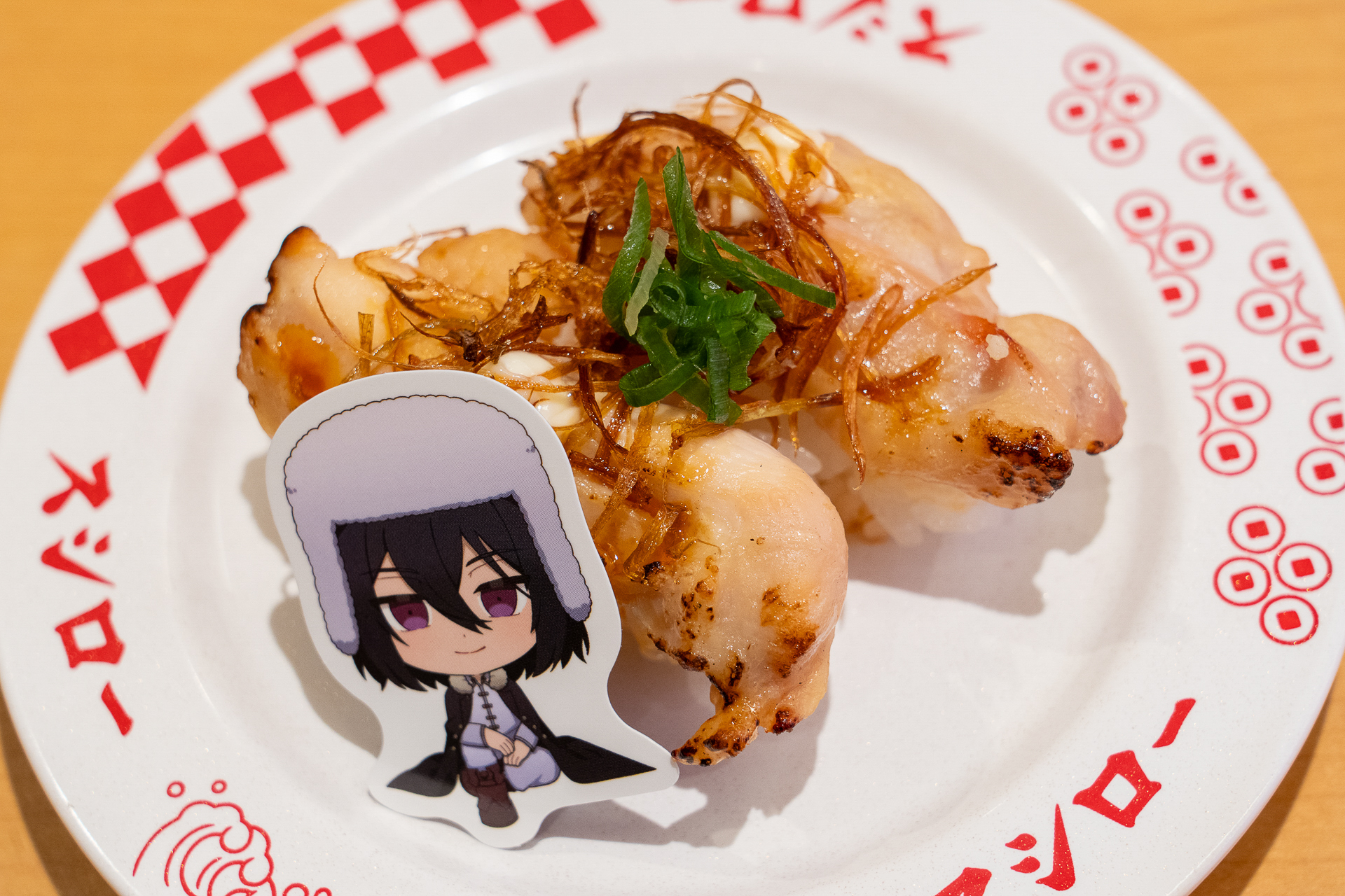 文豪ストレイドッグスコラボ限定ピック付き マーラー風グリルチキン揚げネギ添え