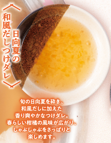 和風だしに日向夏を加えた春限定のつけダレ「日向夏の和風だしつけダレ」