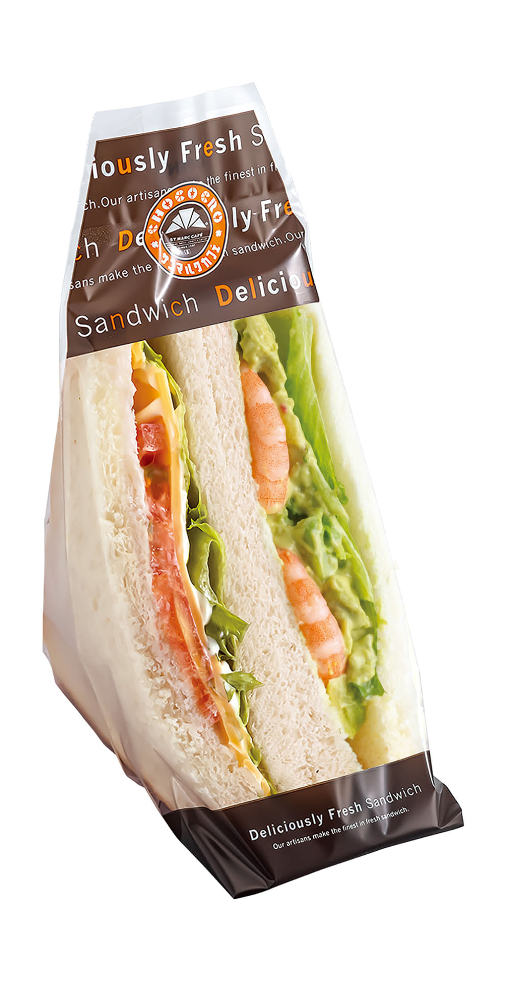 「エビアボカド＆フレッシュ野菜のコンビサンド」（440円）