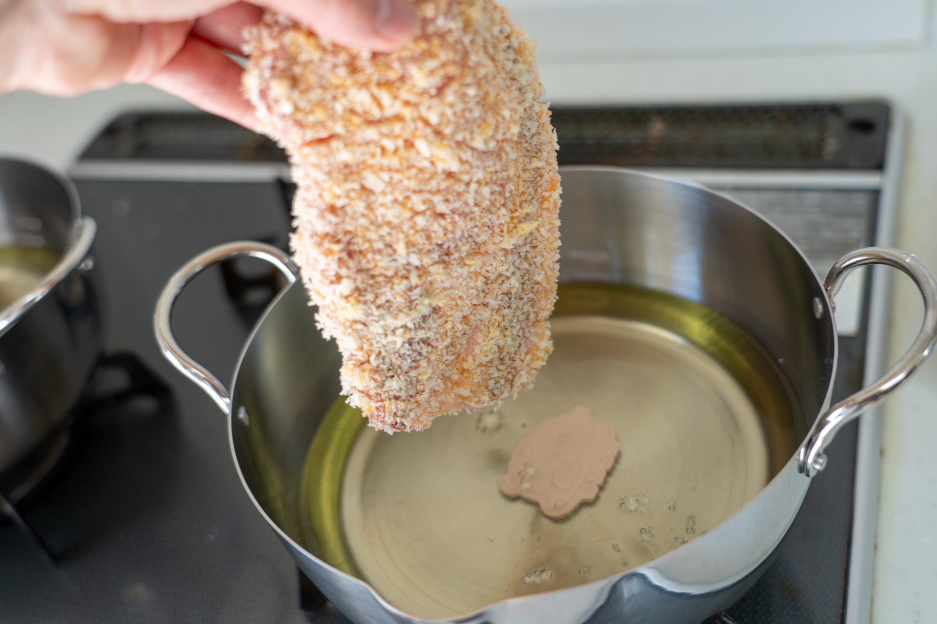 いよいよ揚げます