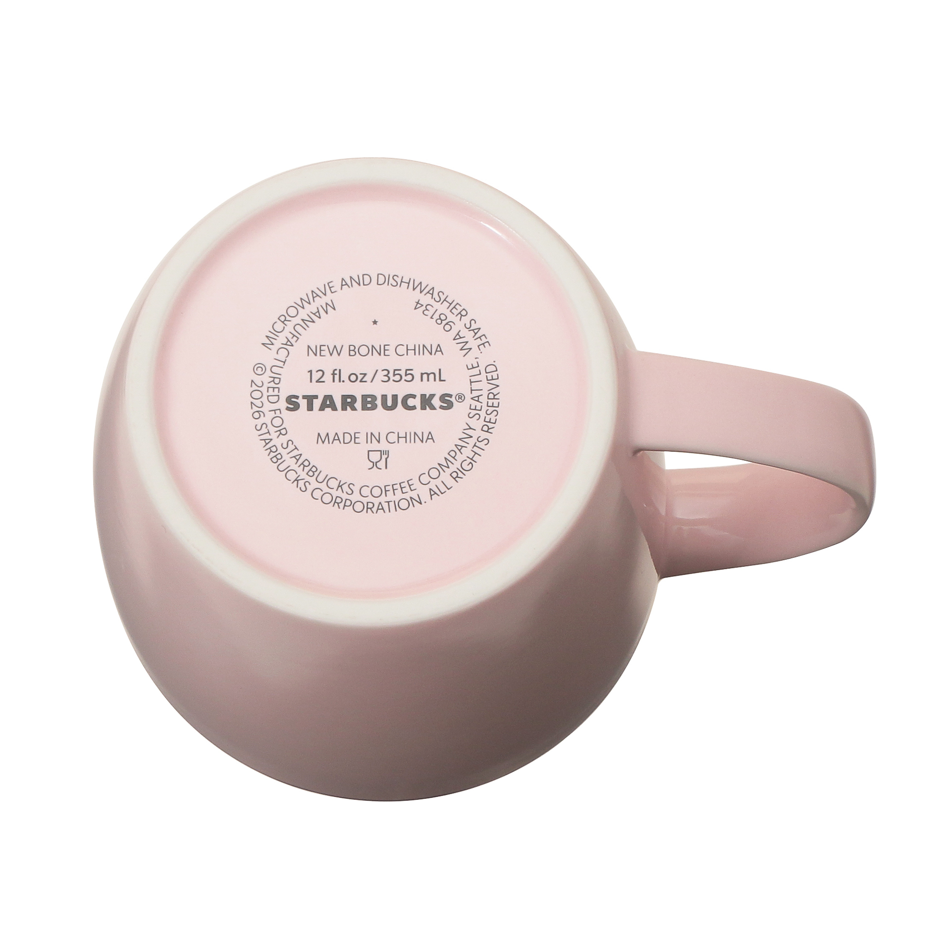 ギフトボックス入りロゴマグピンクベージュゴールドリム355ml