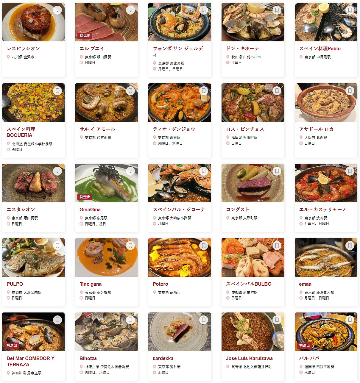 「食べログ スペイン料理 百名店 2026」に選ばれた100店