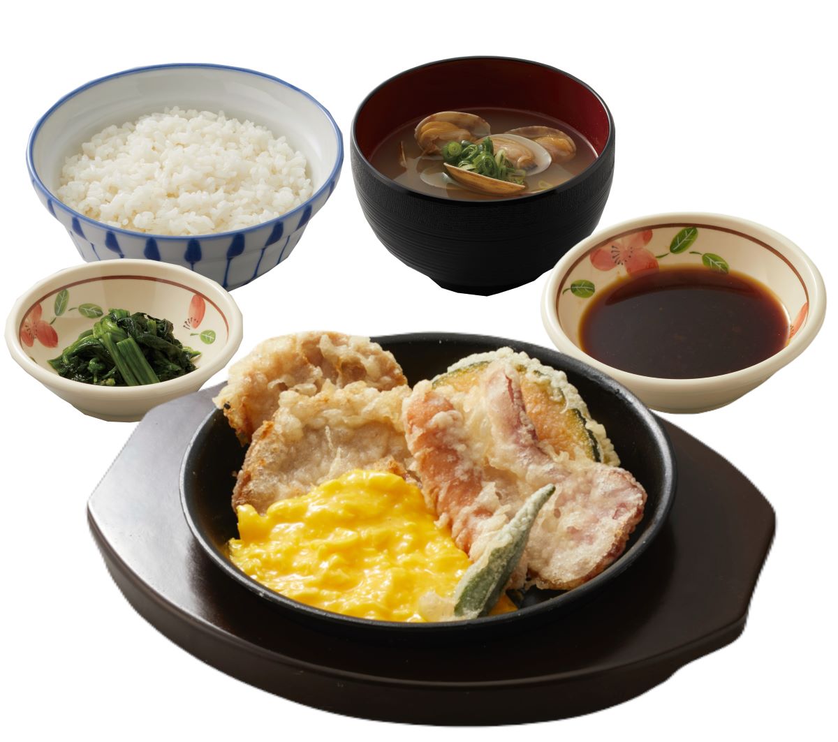 「とろたまチャーシュー天ぷら定食」（1290円）