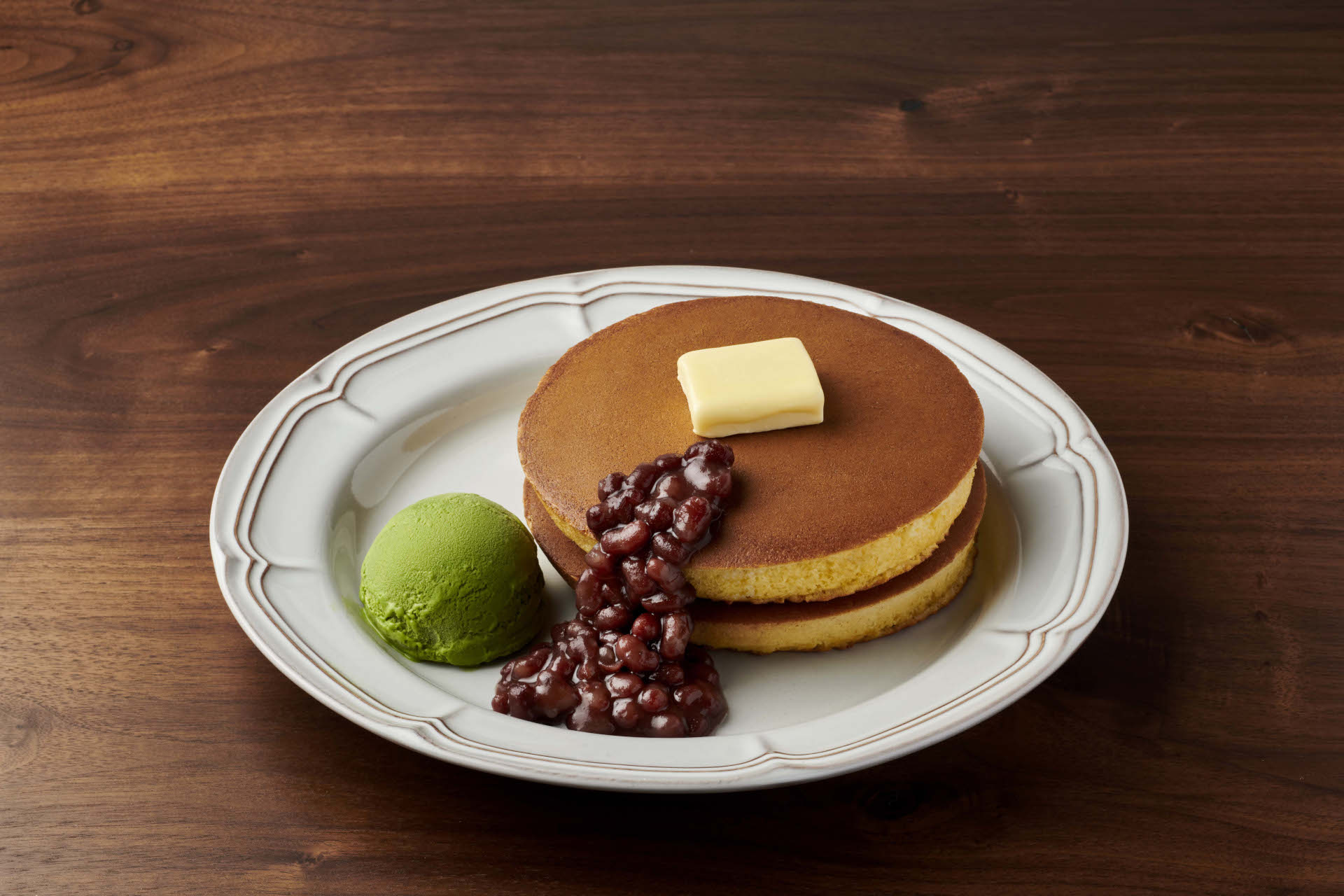 「トラディショナル・ホットケーキ 北海道小豆＆抹茶アイス（2枚）」