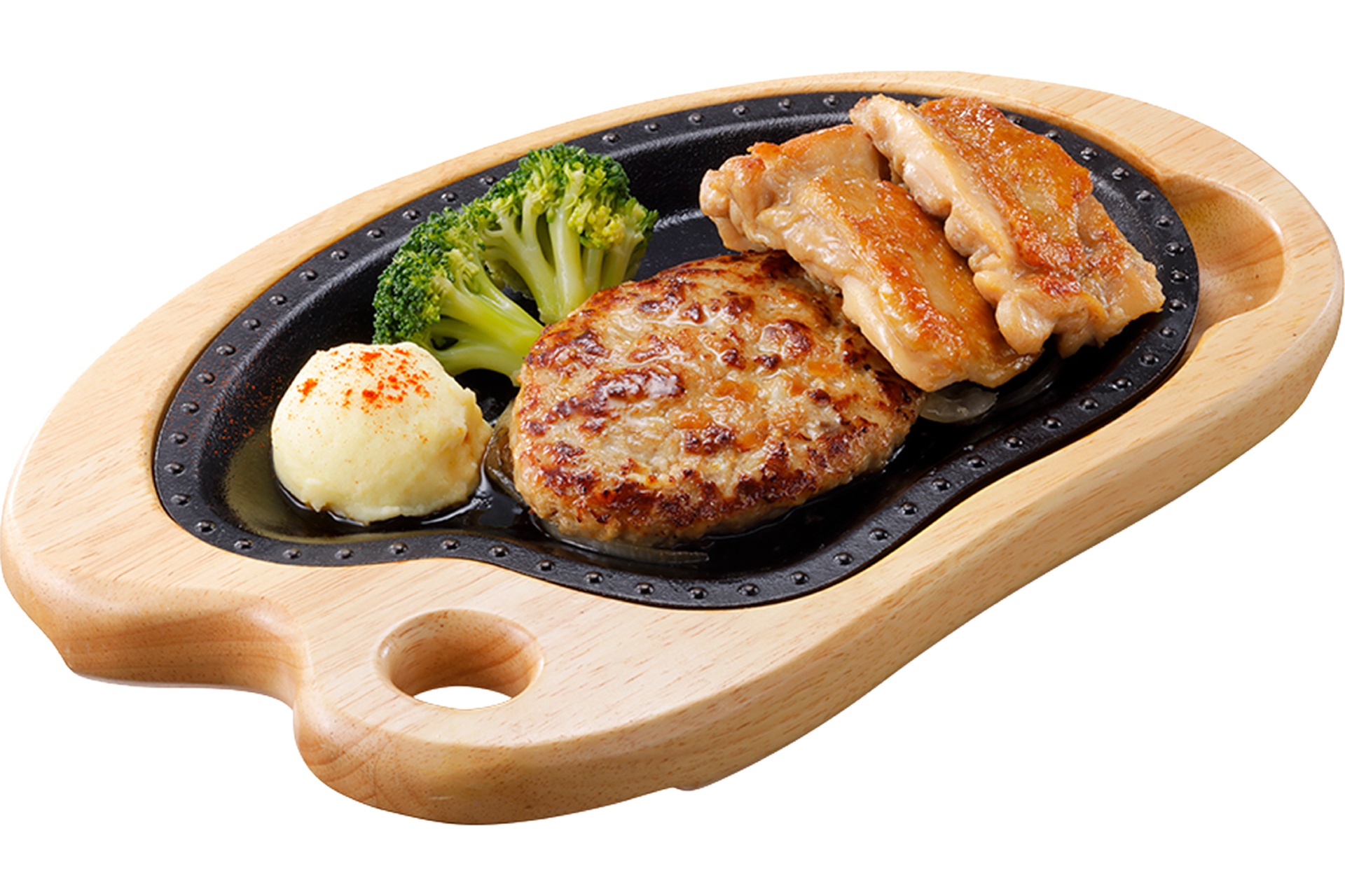 ガーリックチキン＆ハンバーグステーキ