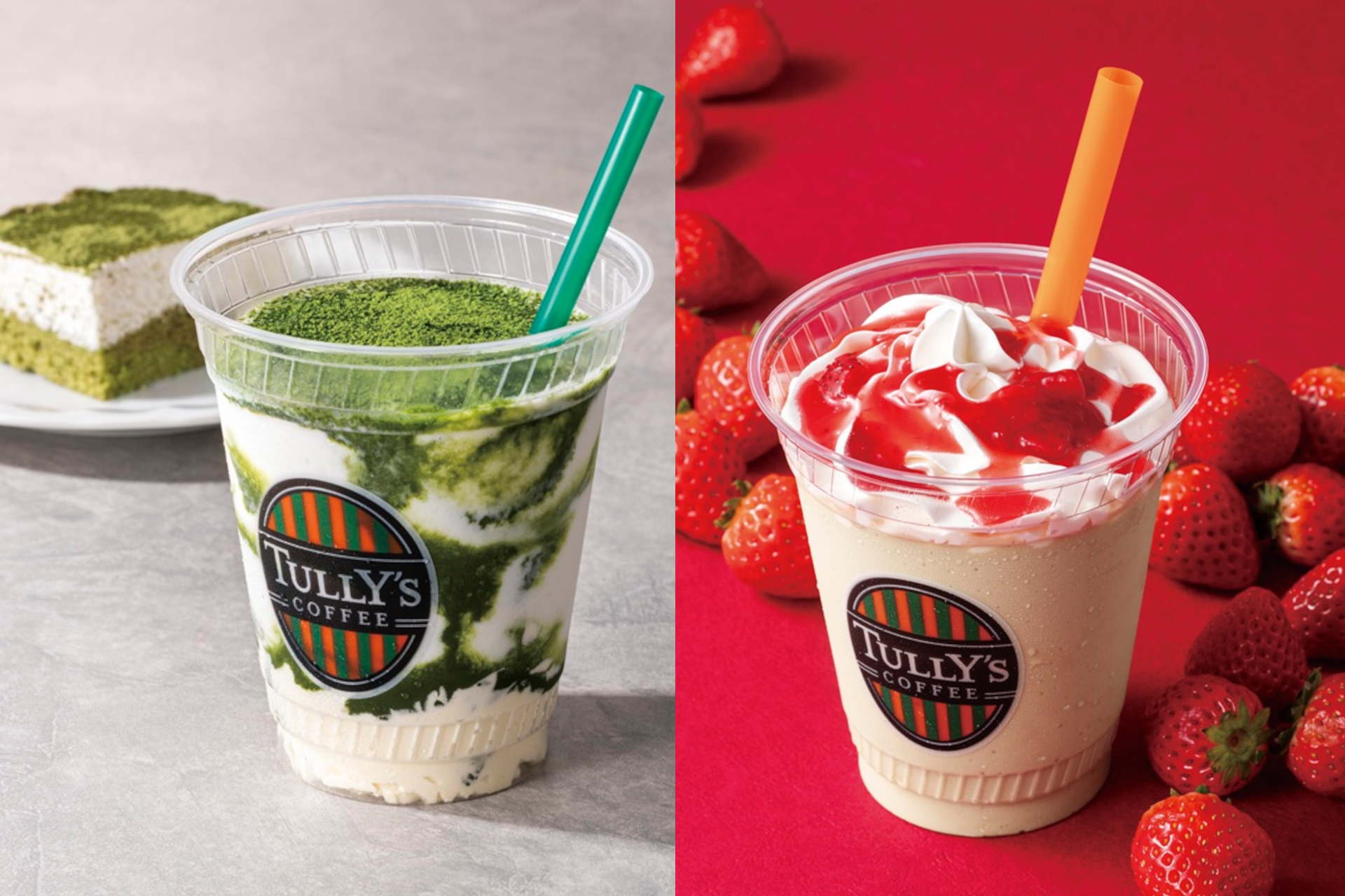 タリーズコーヒー「抹茶ティラミスシェイク」「＆TEA ご褒美いちごティーリスタ」