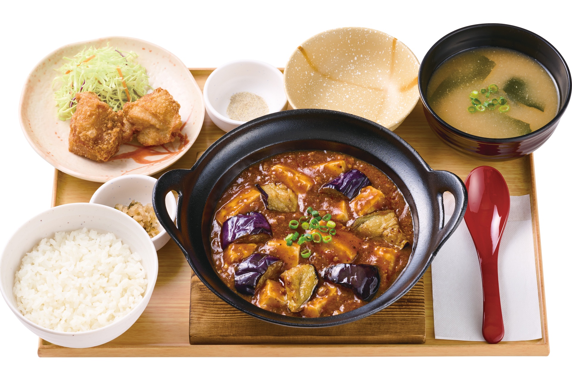 【から揚げ小鉢付】～四川風～麻婆茄子豆腐定食