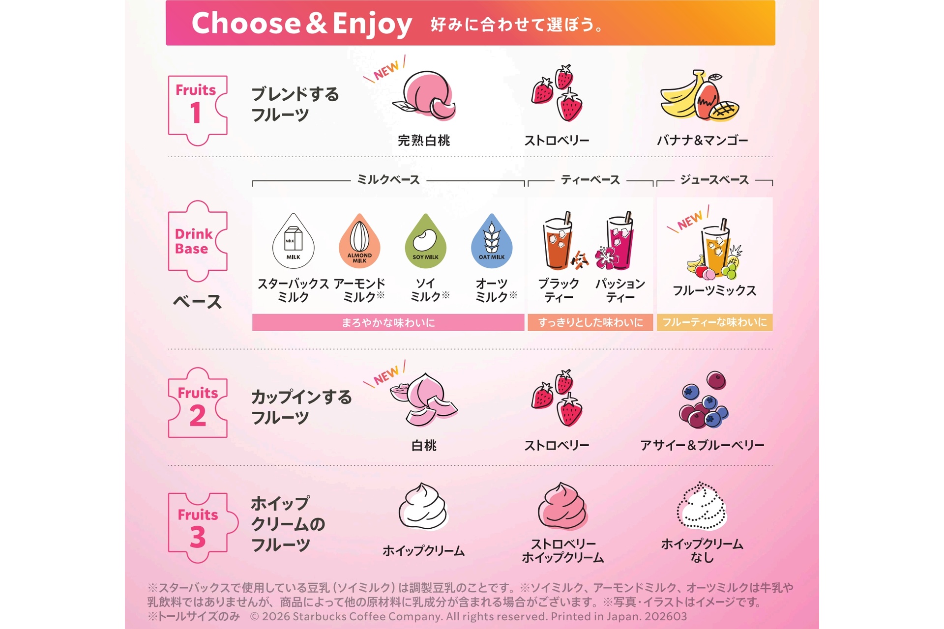 「My フルーツ フラペチーノ」も提供