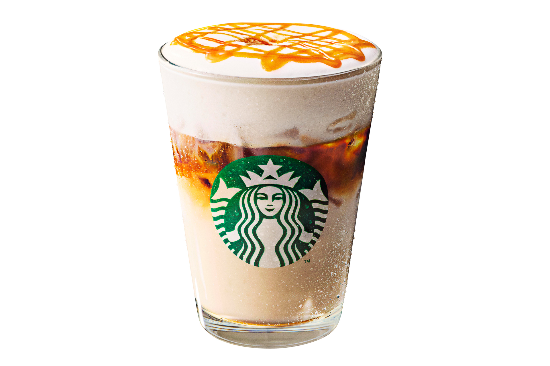 ふわふわのムースフォームを重ねた新しいアイスの「キャラメル マキアート」