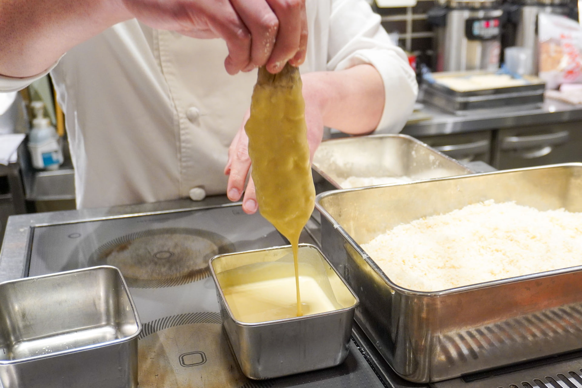 バッター液を付けたところ