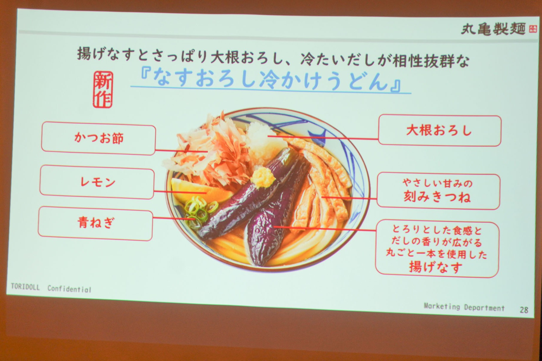 「なすおろし冷かけうどん」の特徴