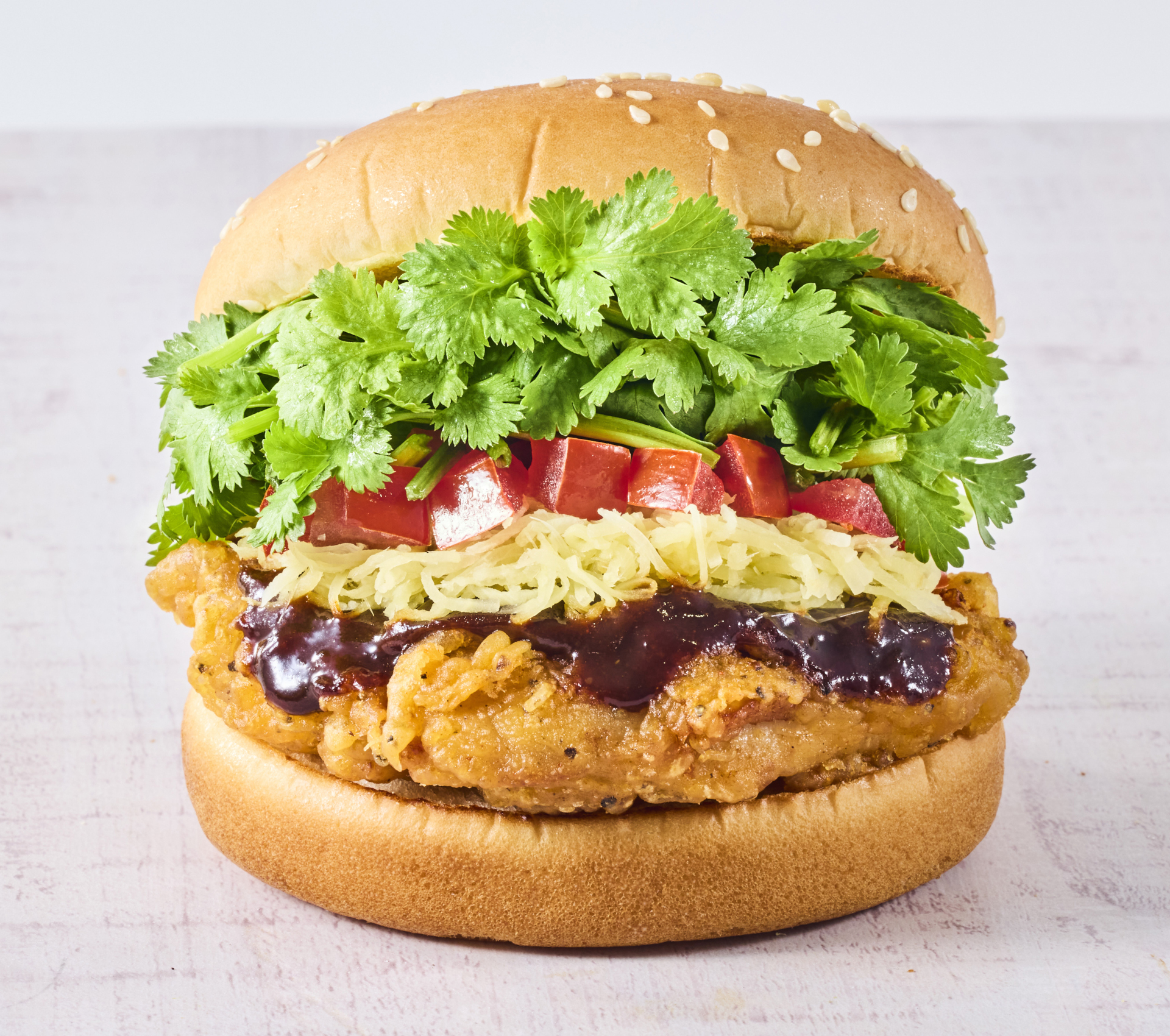 「パクチーチキンバーガー カオマンガイ」パクチー1倍