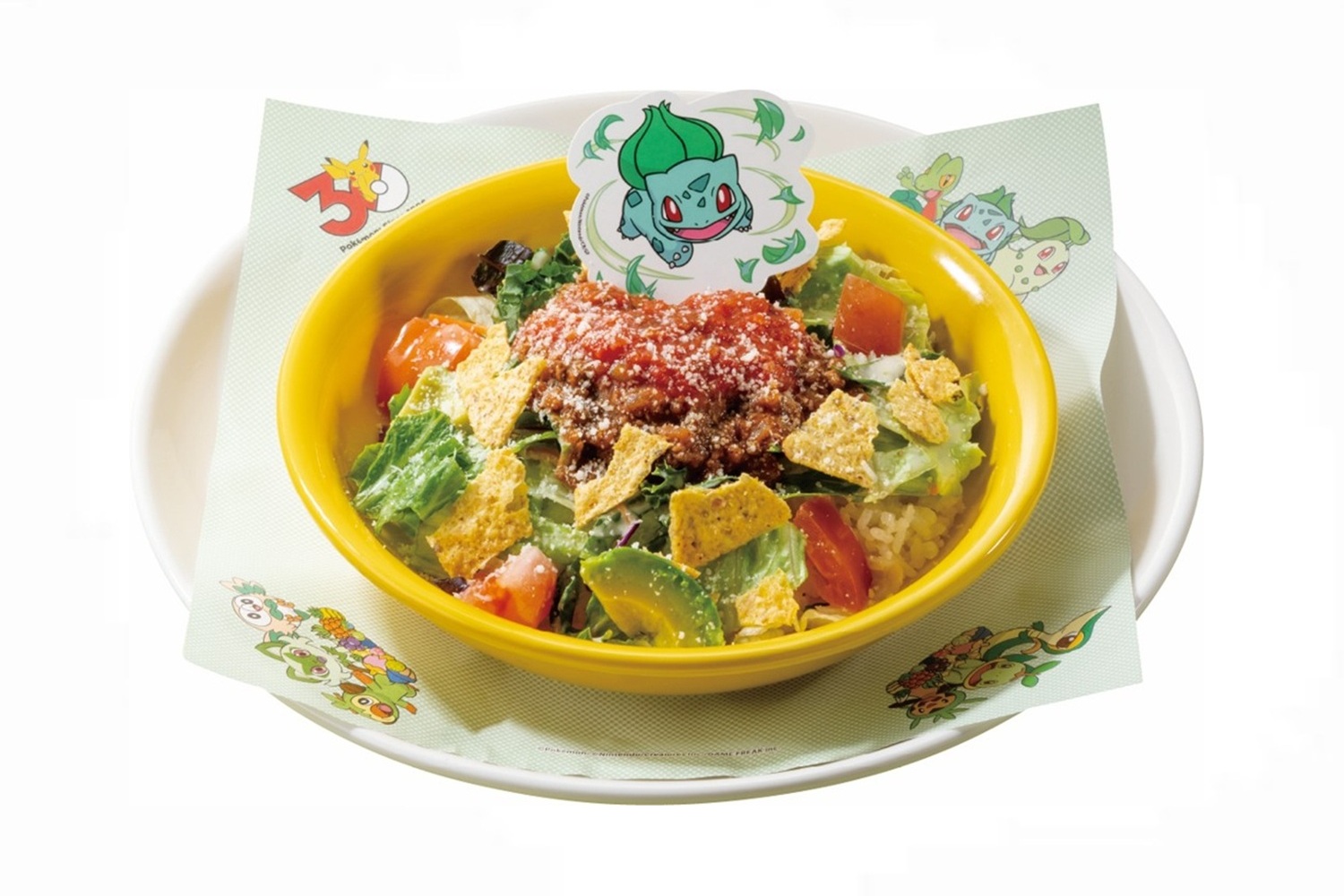 「＼くさタイプのポケモンといっしょ／フシギダネの“はっぱカッター”タコライス」（1209円）