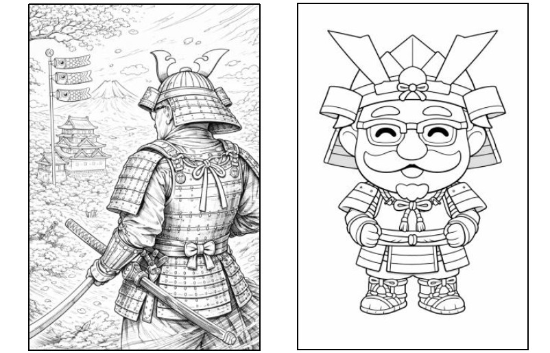 武者カーネル塗り絵