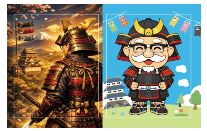 （左）立像部門・第1位 KFC阪急茨木店（大阪府）、（右）フィギュア部門・第1位 KFC三宮さんプラザ店（兵庫県）