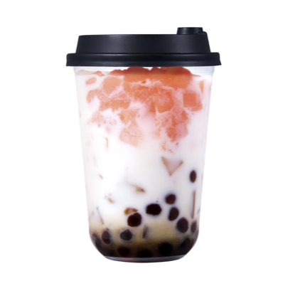 「贅沢ピーチラテタピオカ」（580円）