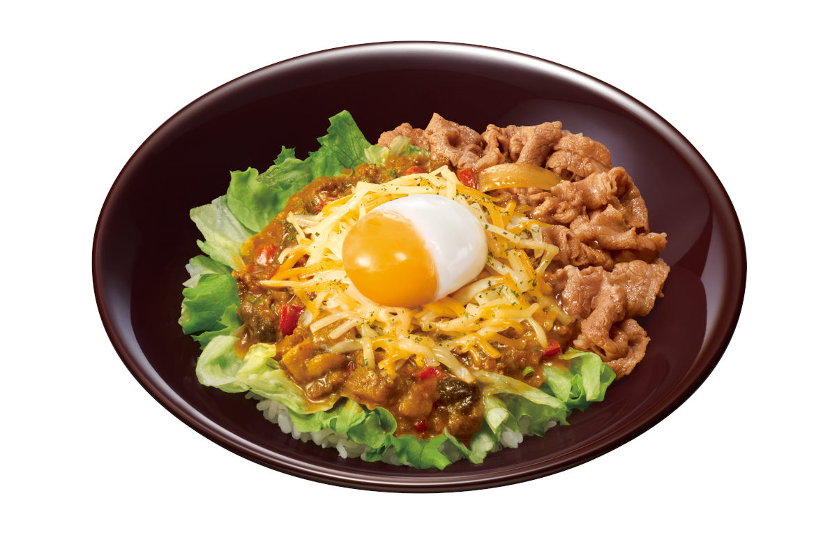 牛あいがけチーズスパイシーキーマカレー丼