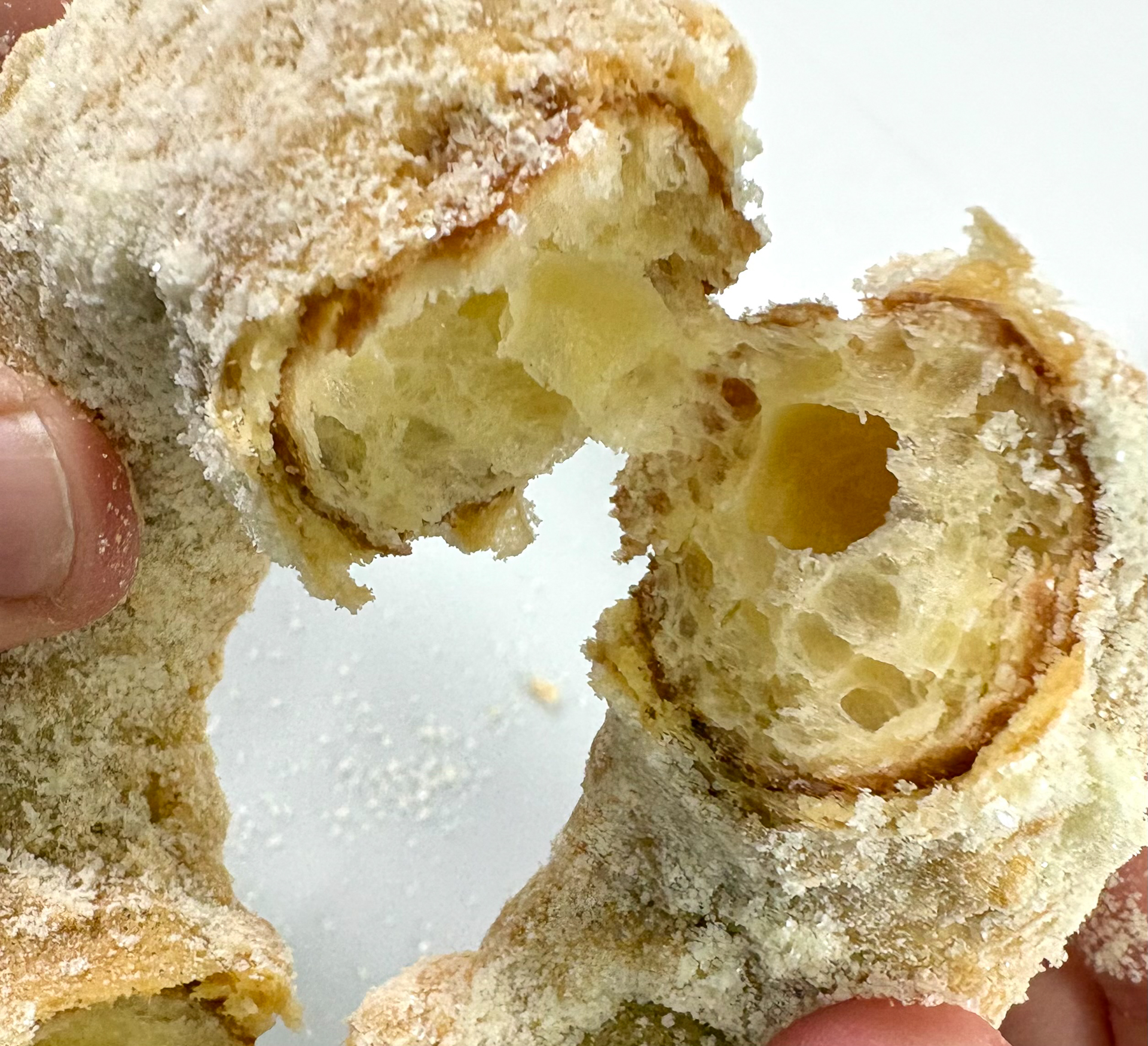 サクぽふんのごつごつ感と軽い生地「ぽふん」な断面