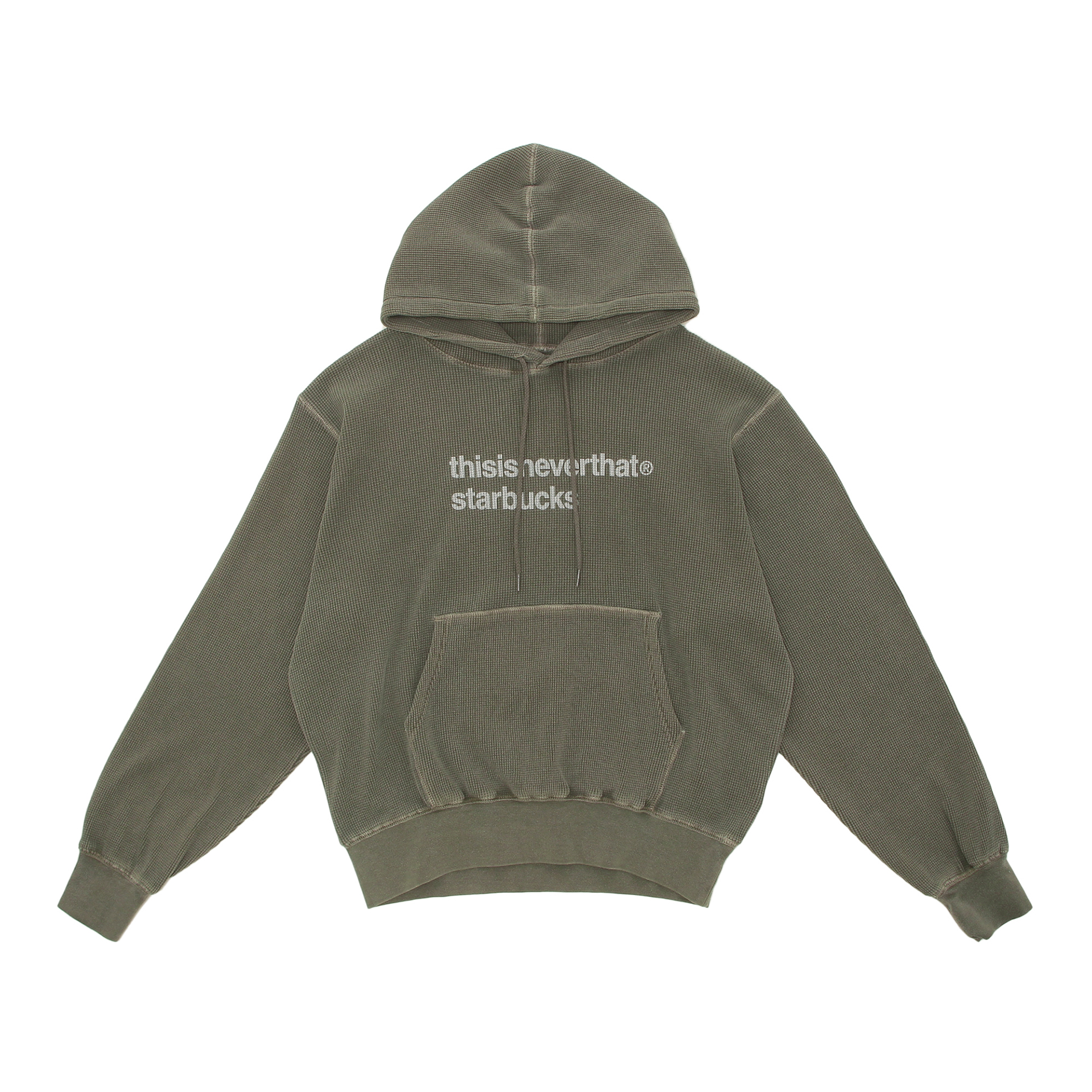 「thisisneverthat starbucks ワッフルフーディー カーキ」（1万8700円）