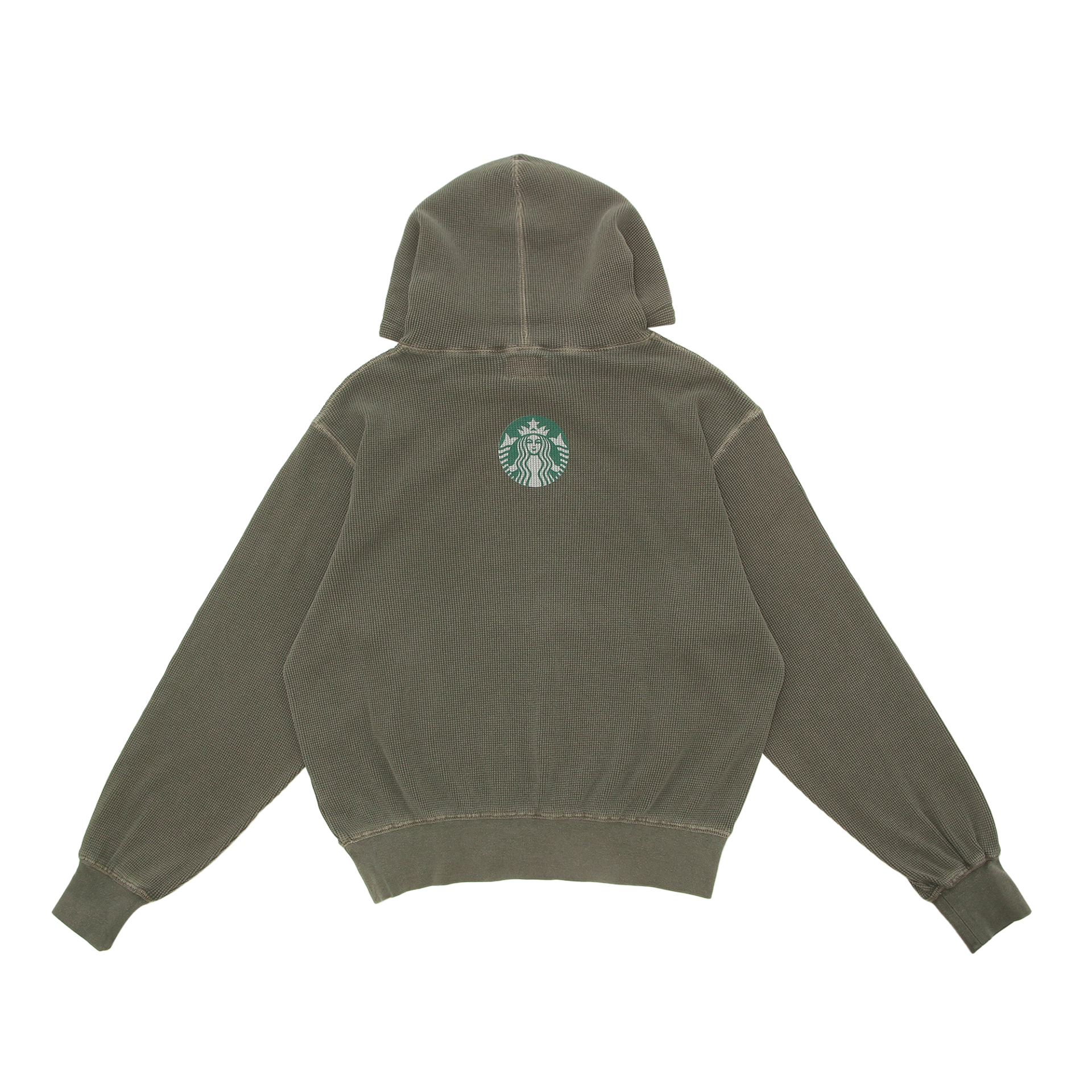「thisisneverthat starbucks ワッフルフーディー カーキ」（1万8700円）