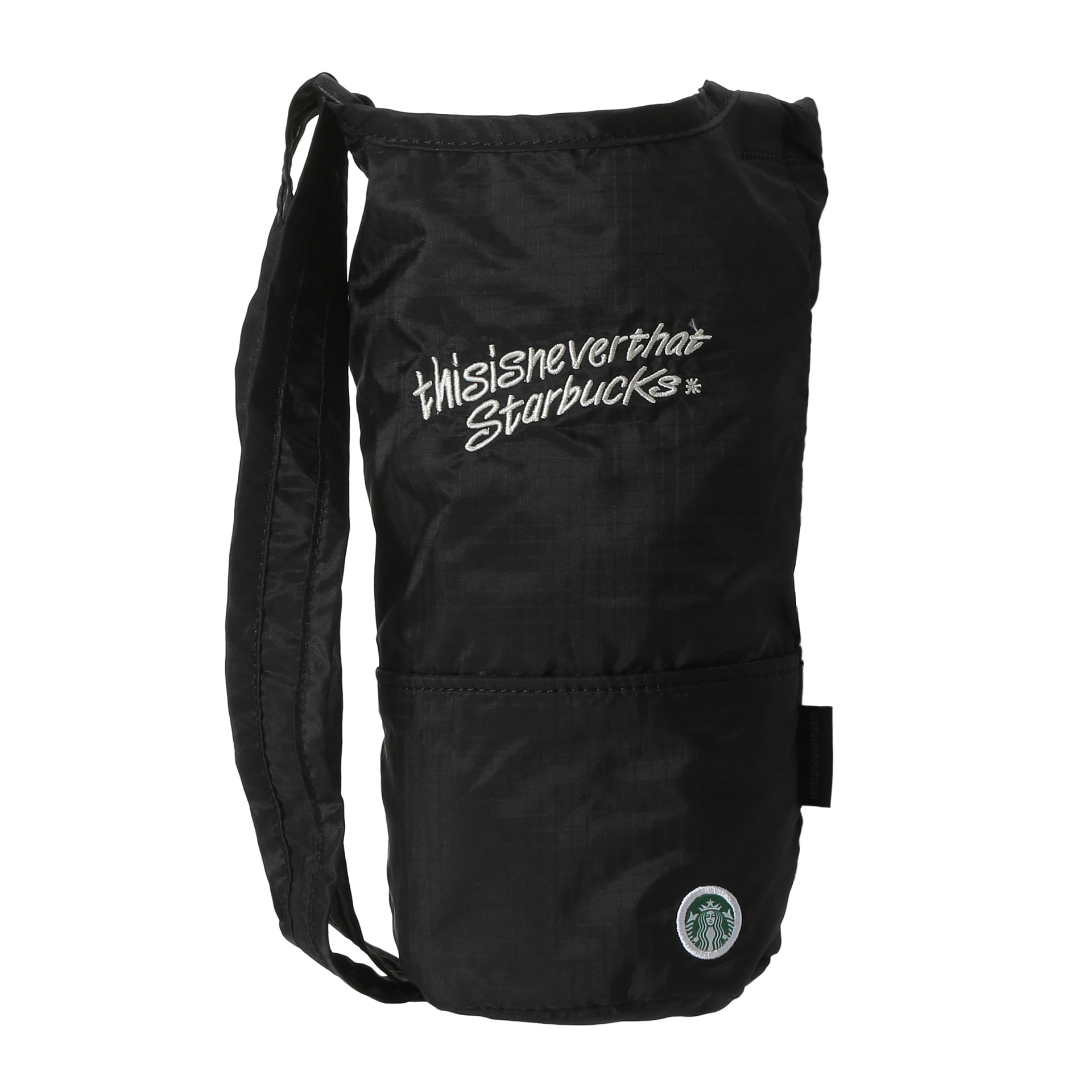 「thisisneverthat starbucks パッカブル ボトルバッグ ブラック」（6600円）