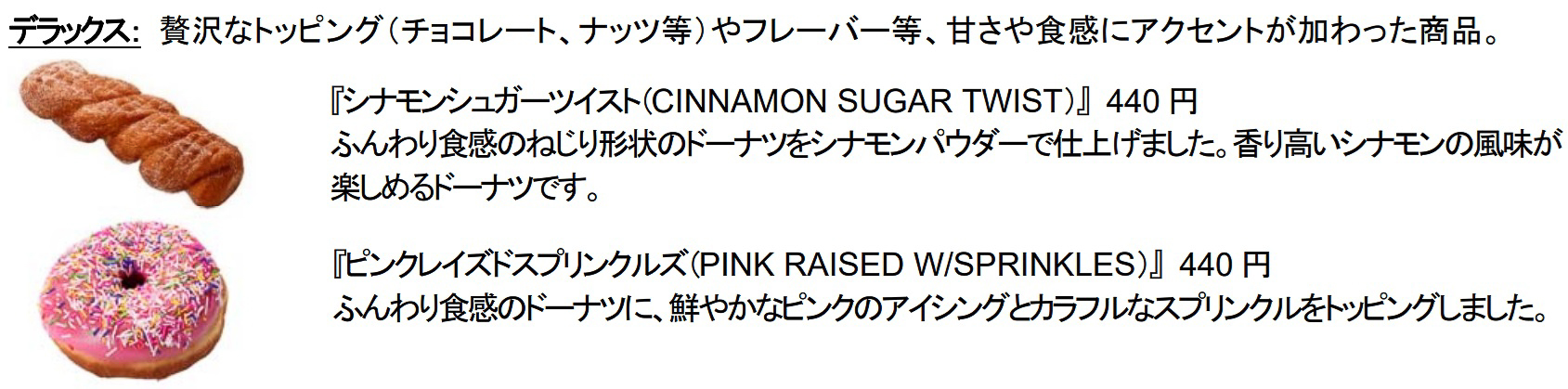 グレイズドやシュガードーナツなどの定番