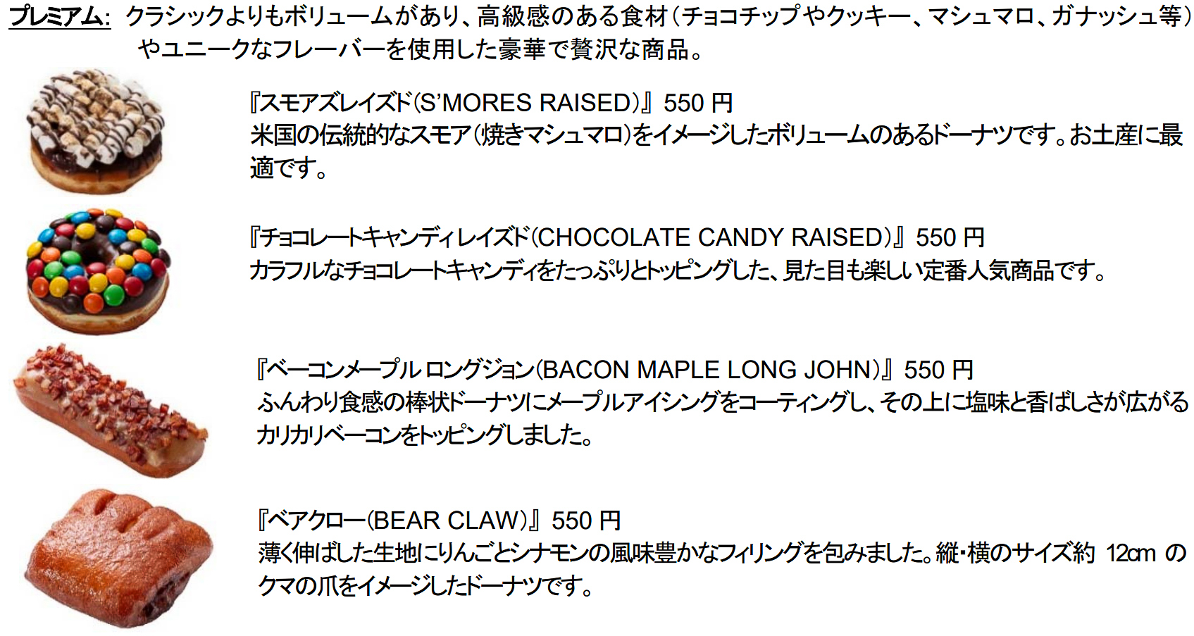 グレイズドやシュガードーナツなどの定番
