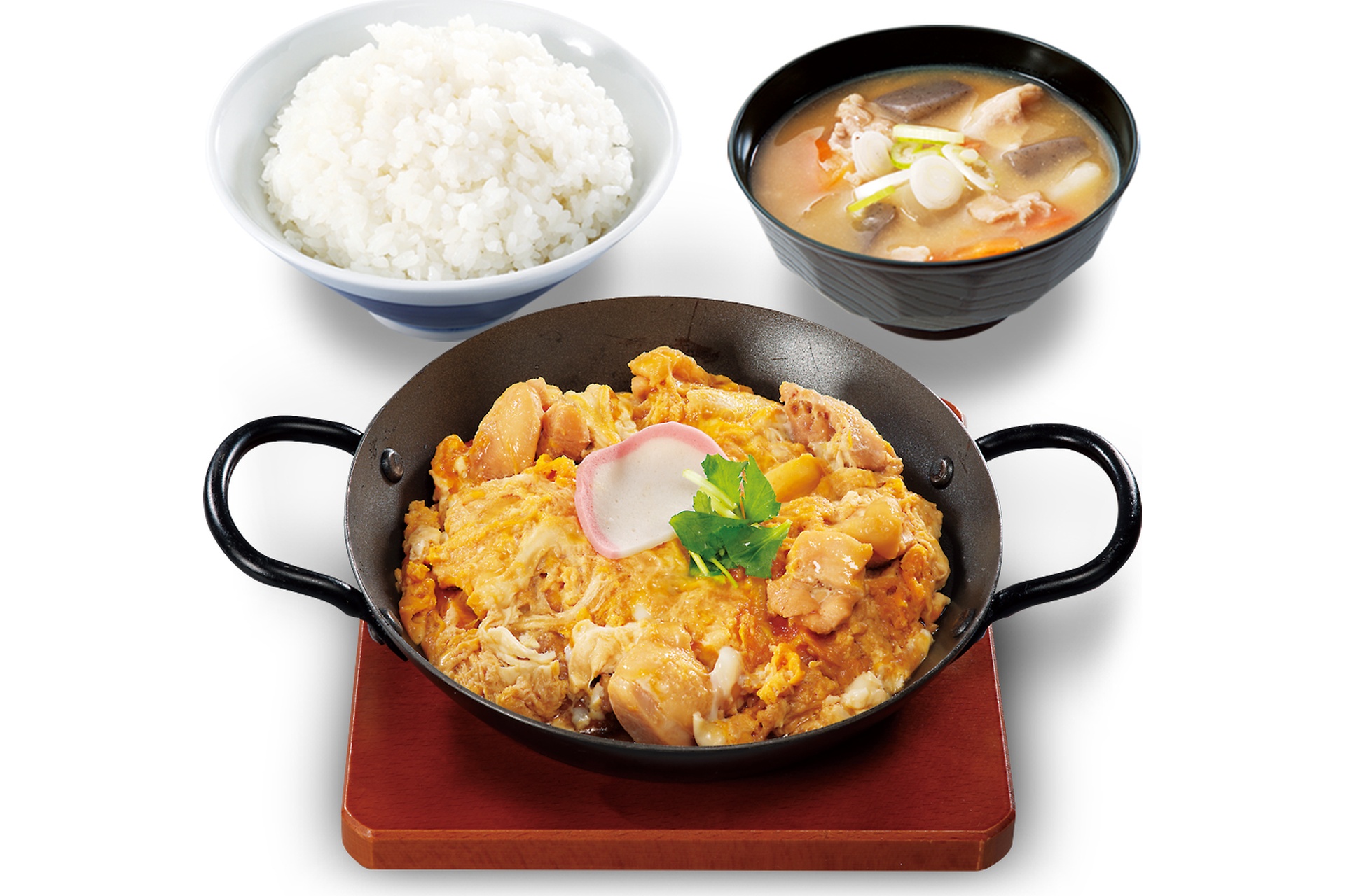 出汁醤油ロースカツ in the 親子鍋定食