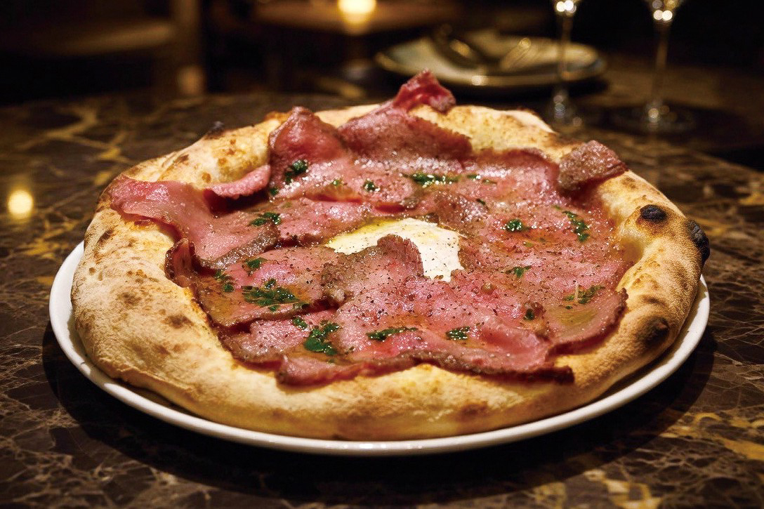 ねぎ塩牛タンのビスマルクPizza