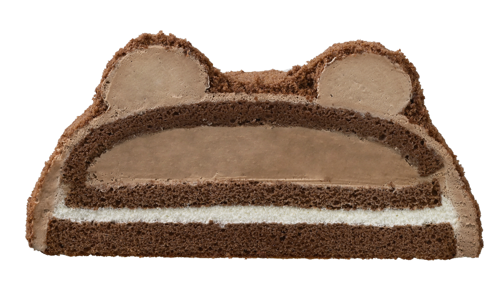 ココアスポンジでチョコクリームをサンドした