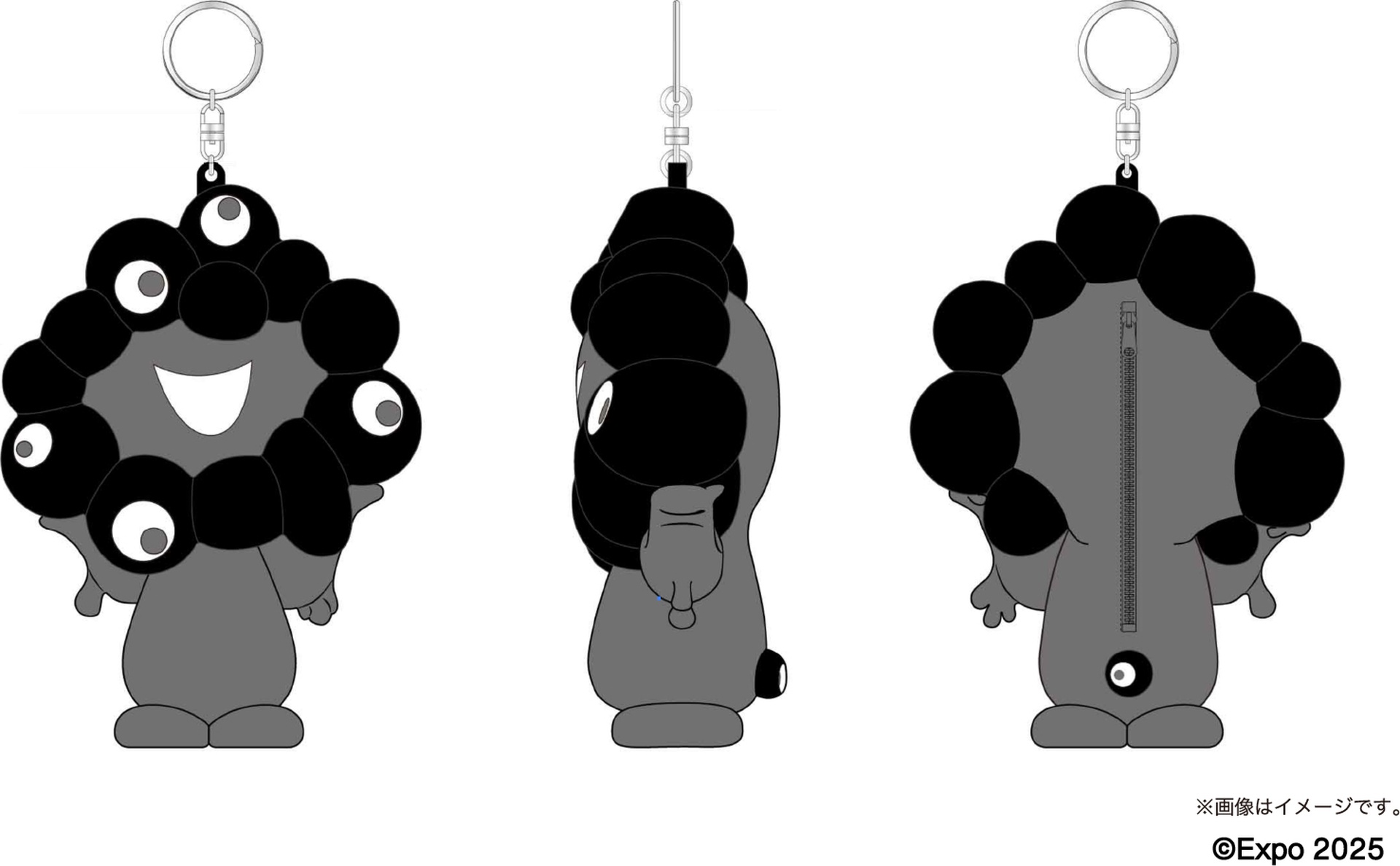 黒ミャクミャクの「シリコーンポーチキーチェーン」