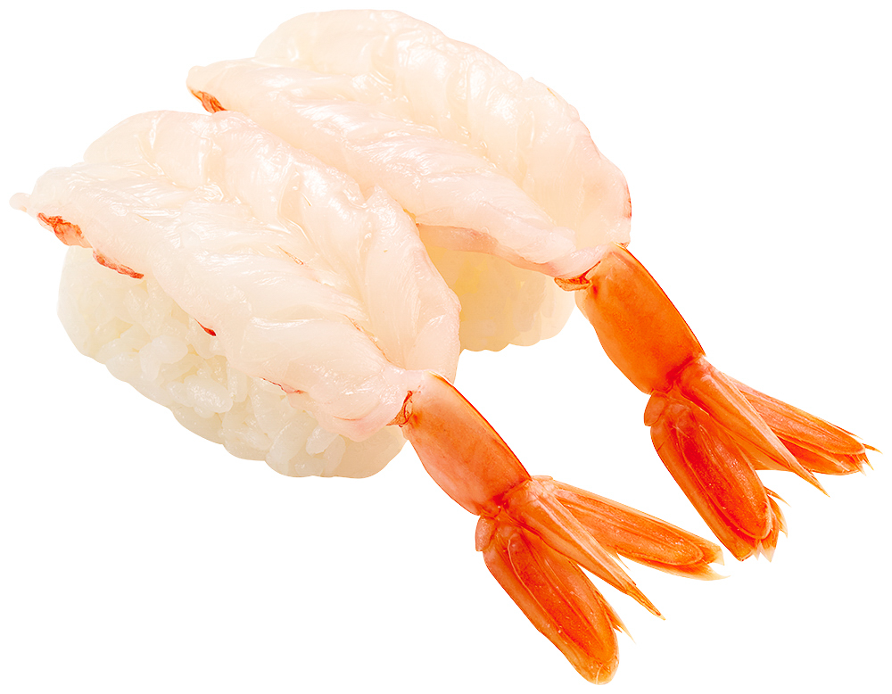 「天然赤えび2貫」（110円～）