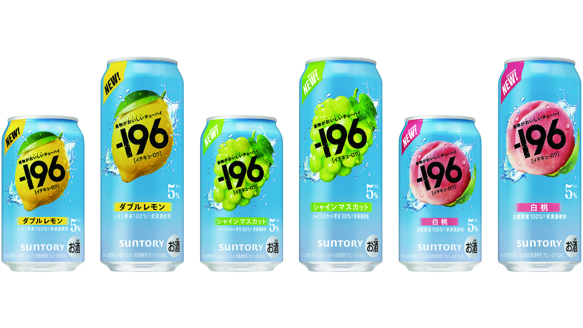 サントリー「－196（イチキューロク）」定番3種リニューアル